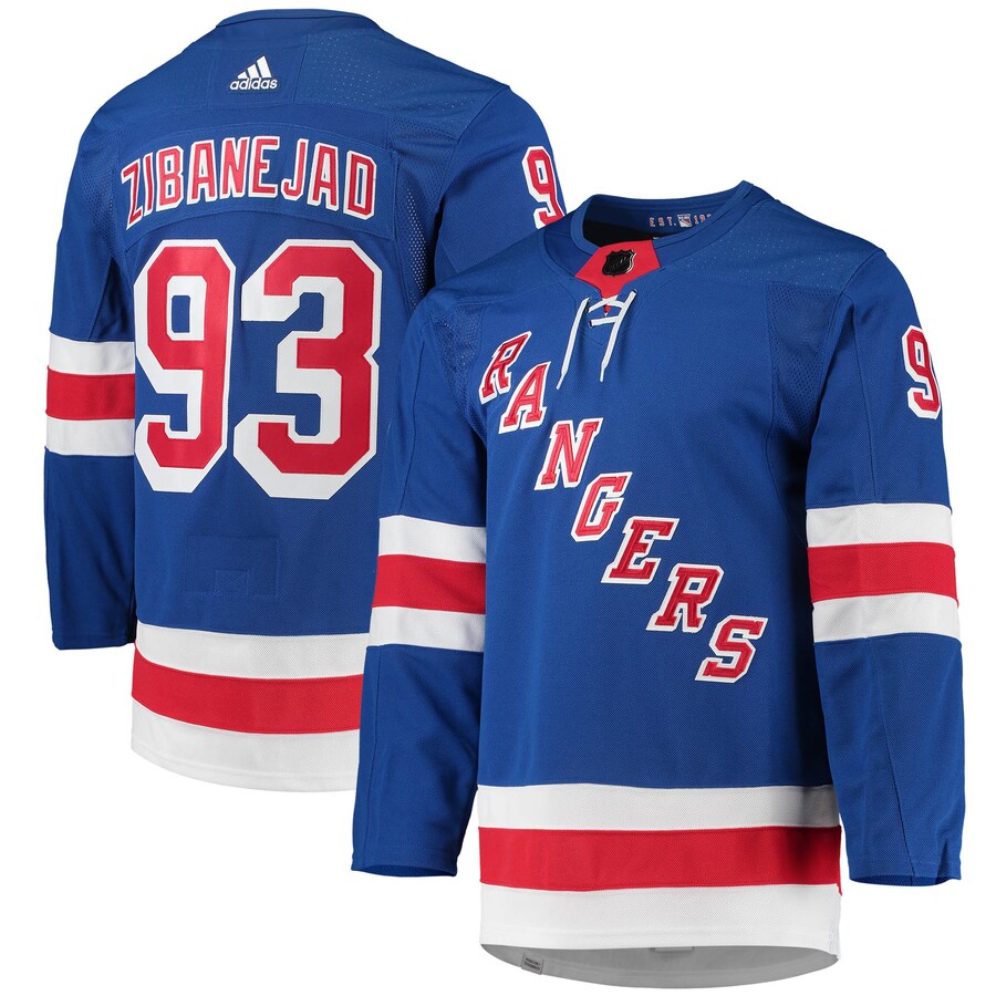 Men's New York Rangers Mika Zibanejad adidas Blue Home Primegreen Authentic Pro Player Jersey