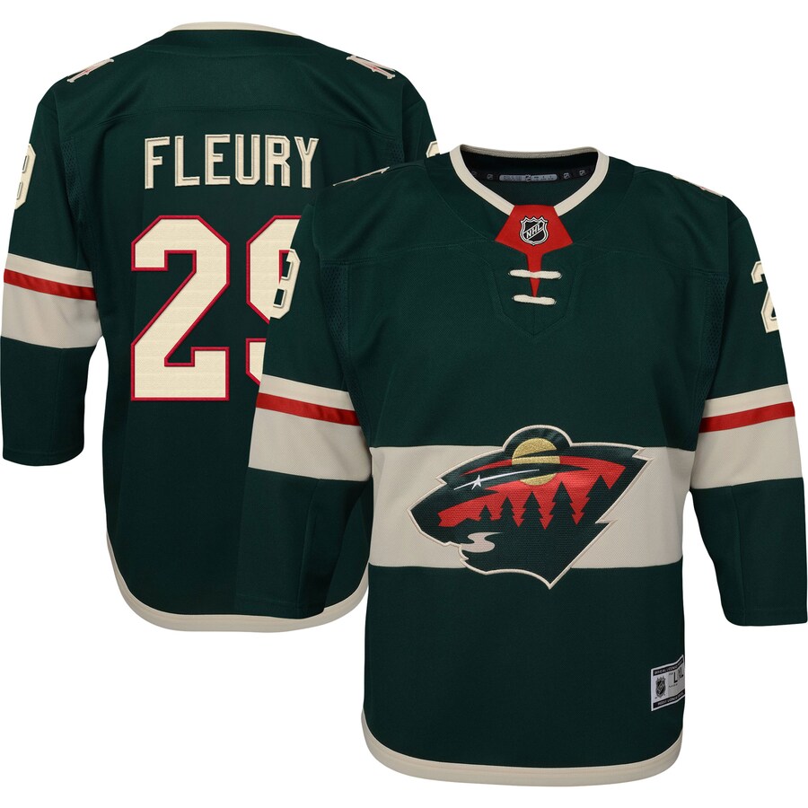 Youth Minnesota Wild Marc-Andre Fleury Green Home Premier Player Jersey