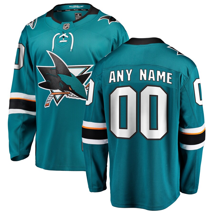 Men's San Jose Sharks Fanatics Branded Teal 2021/22 Home Breakaway Custom Jersey