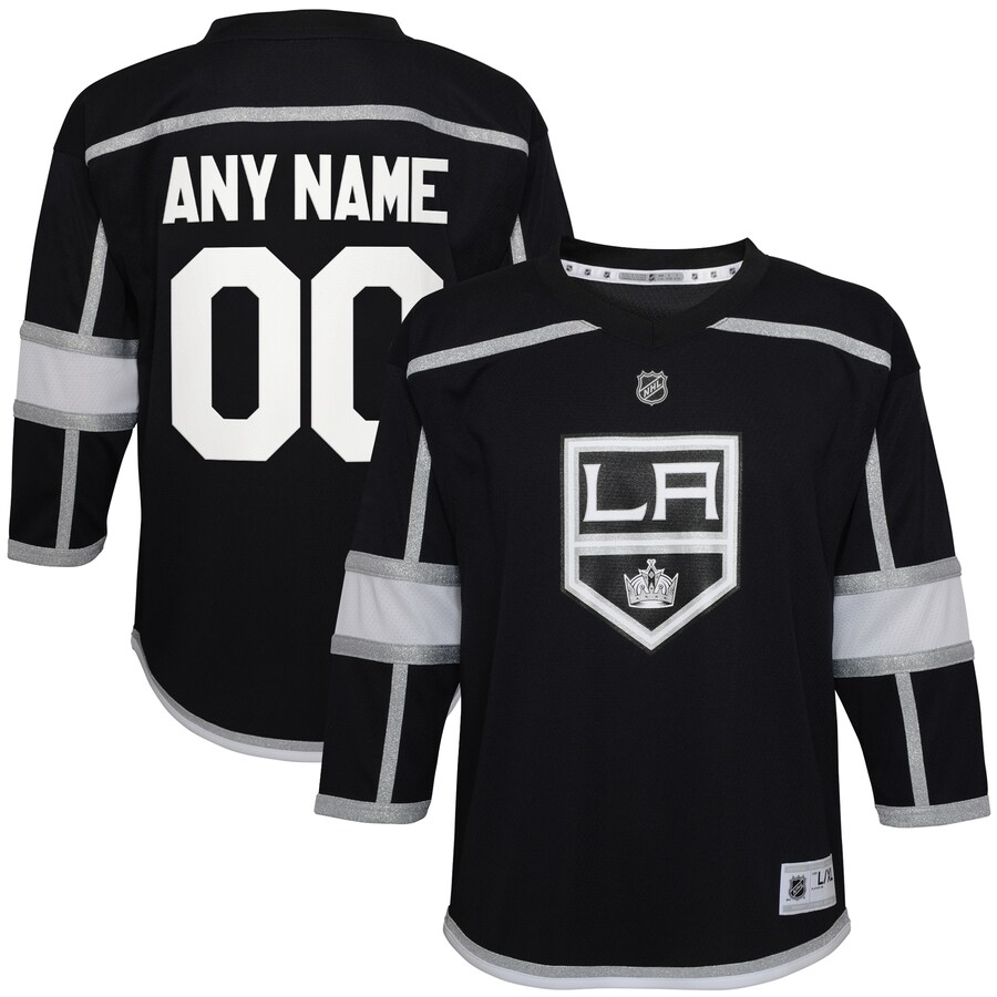 Youth Los Angeles Kings Black Home Replica Custom Jersey