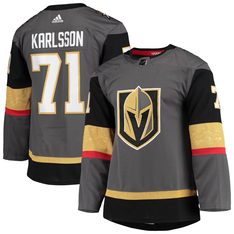 Men's Vegas Golden Knights William Karlsson adidas Gray Alternate Primegreen Authentic Pro Player Jersey