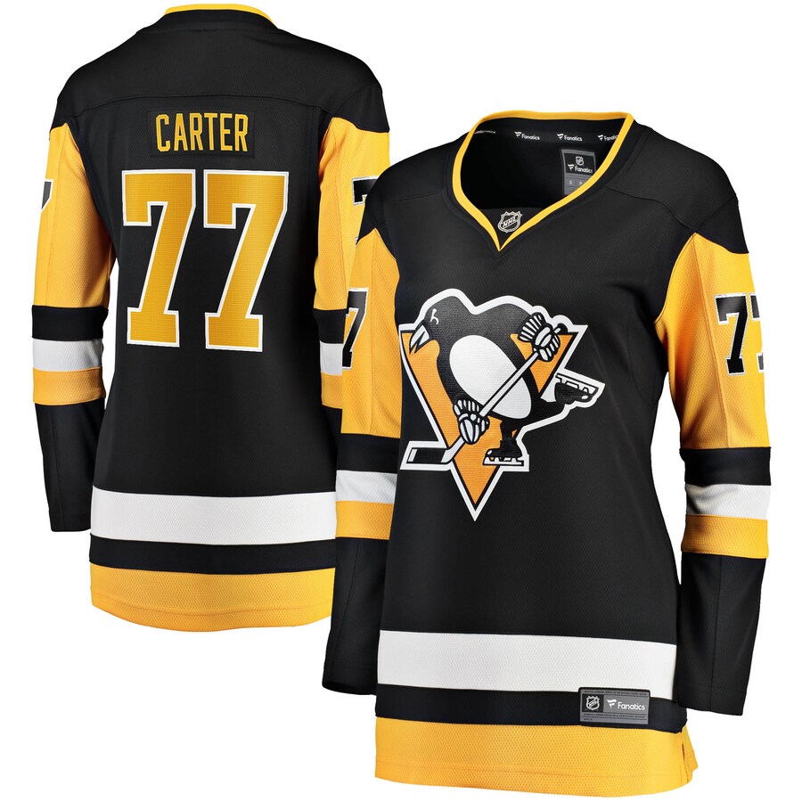 Women's Pittsburgh Penguins Jeff Carter Fanatics Branded Black 2017/18 Home Breakaway Jersey