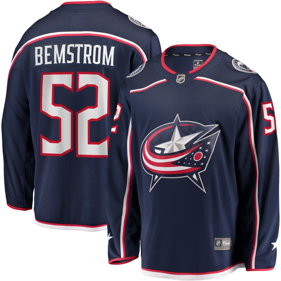 Men's Columbus Blue Jackets Emil Bemstrom Fanatics Branded Navy Home Breakaway Player Jersey