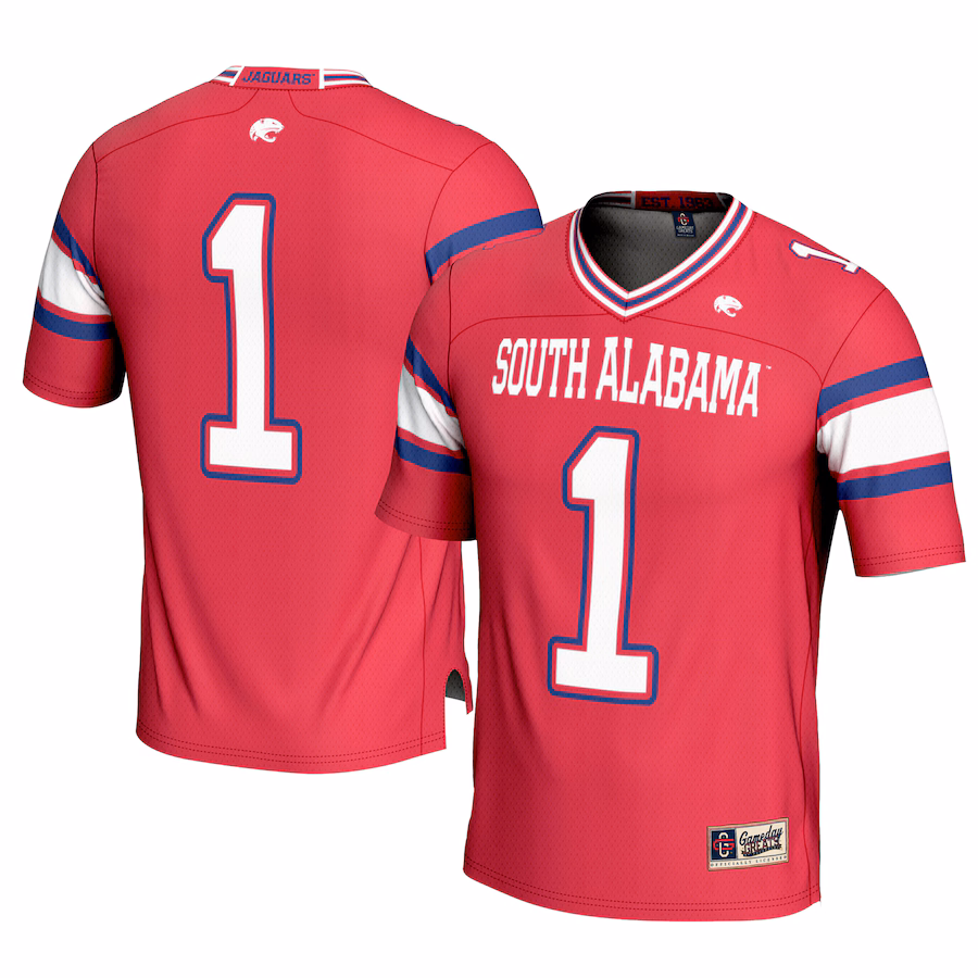 Men's GameDay Greats #1 Red South Alabama Jaguars Football Jersey