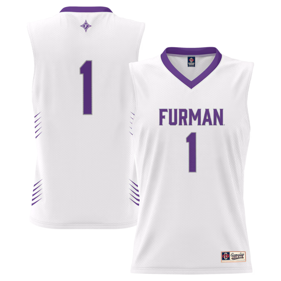 Men's GameDay Greats #1 White Furman Paladins Lightweight Basketball Jersey