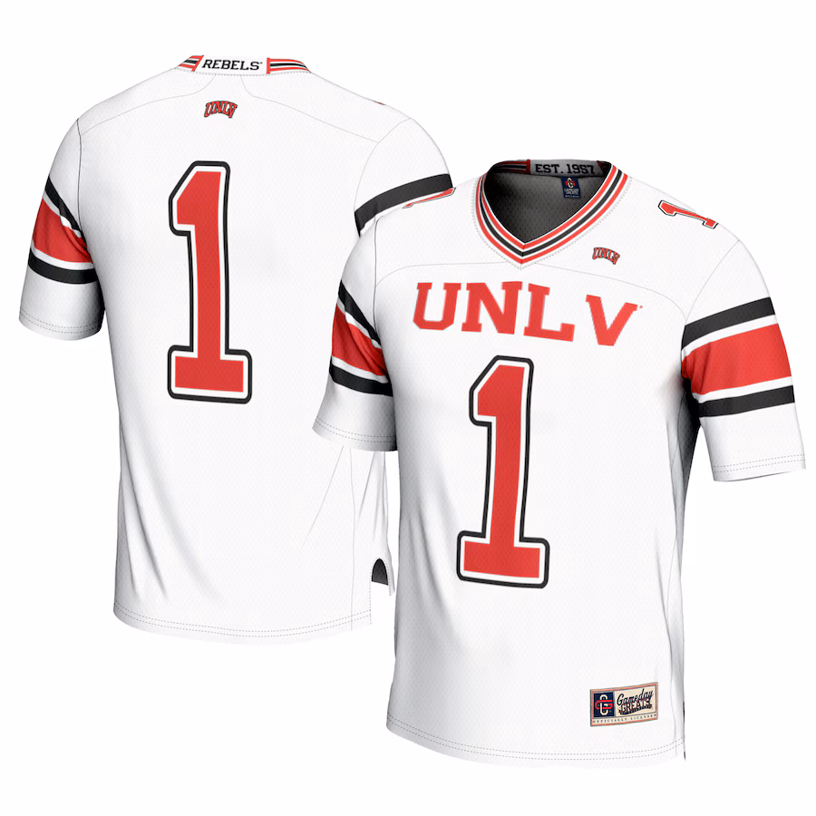 Men's GameDay Greats #1 White UNLV Rebels Football Jersey