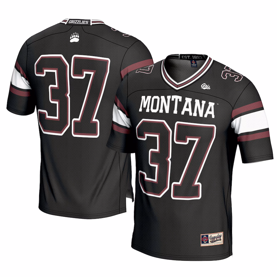 Men's GameDay Greats #37 Black Montana Grizzlies Football Jersey