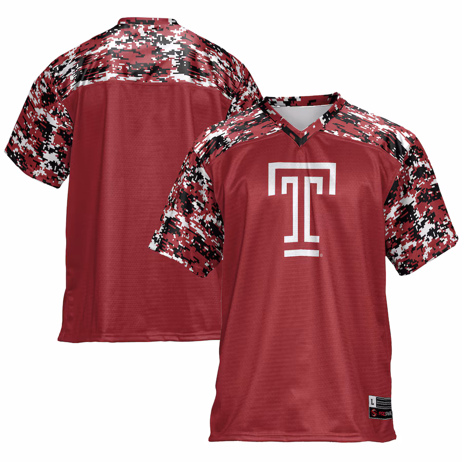 Men's GameDay Greats Cherry Temple Owls Football Jersey