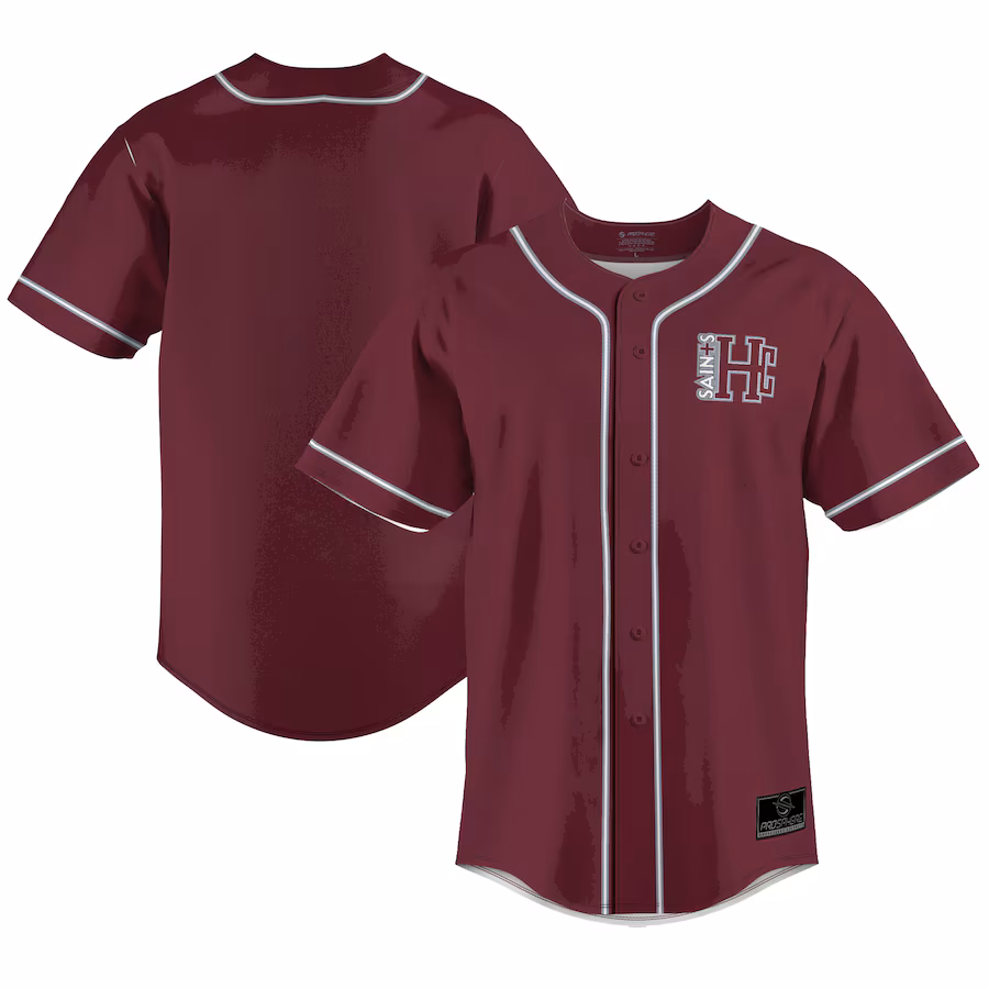 Men's ProSphere Maroon Holy Cross Saints Baseball Jersey