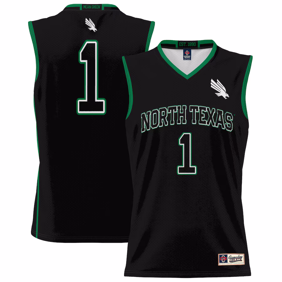 Unisex GameDay Greats #1 Black North Texas Mean Green Lightweight Basketball Jersey