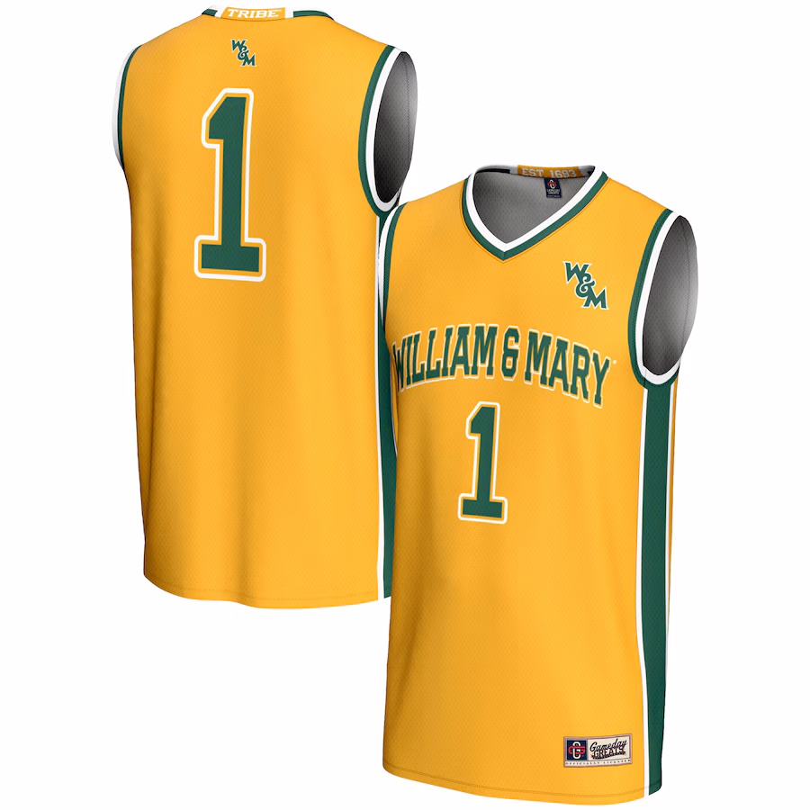 Unisex GameDay Greats #1 Gold William & Mary Tribe Lightweight Basketball Jersey