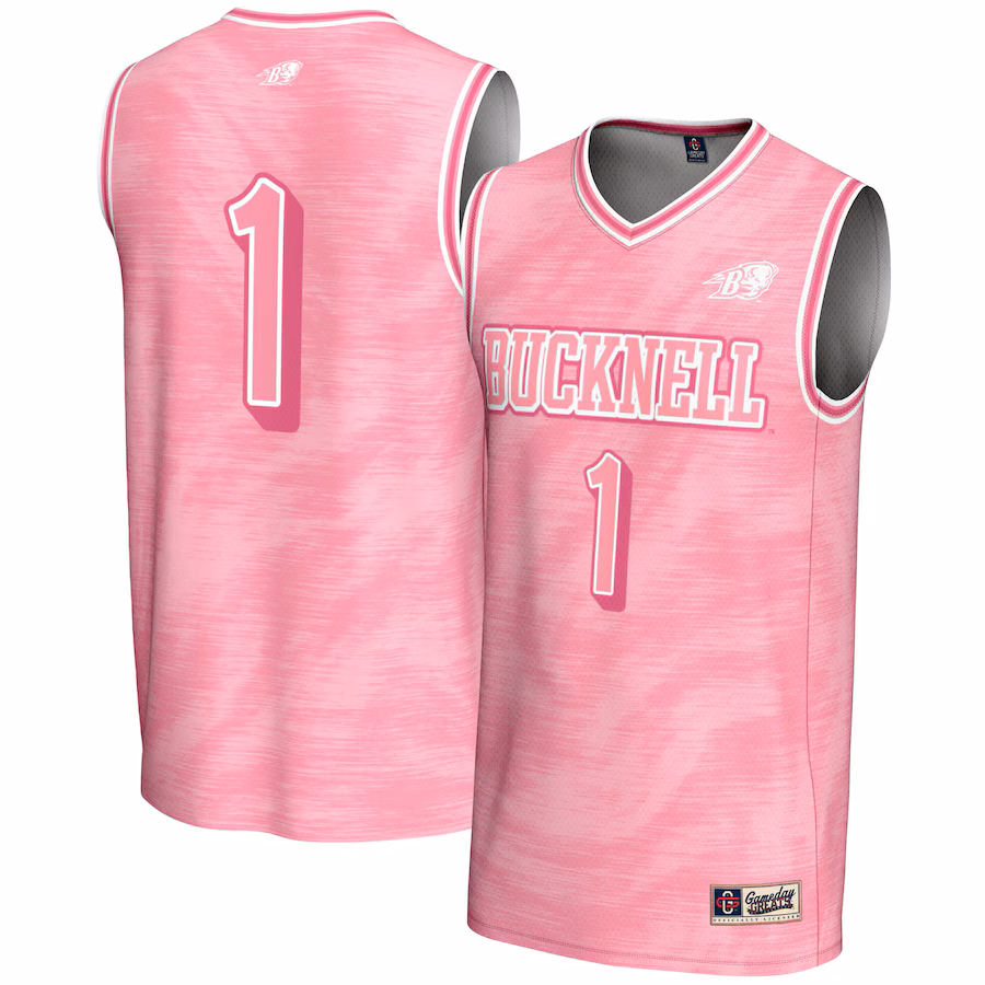Unisex GameDay Greats #1 Pink Bucknell Bison Lightweight Basketball Fashion Jersey