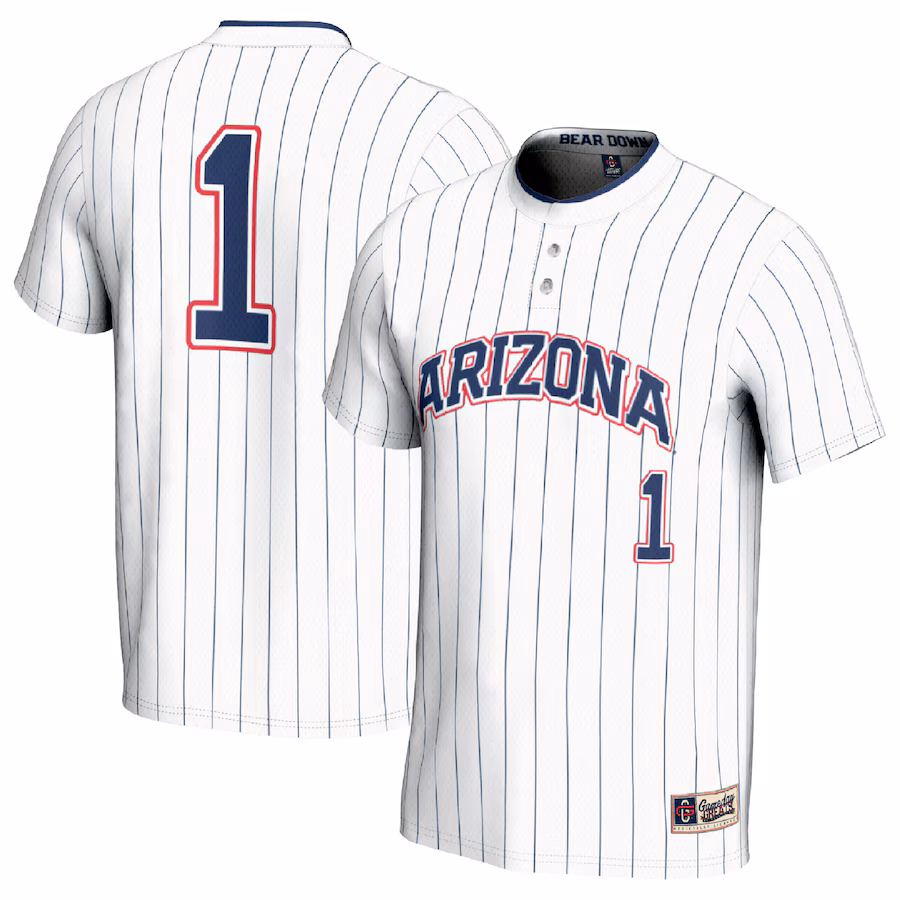 Unisex GameDay Greats #1 White Arizona Wildcats Lightweight Softball Fashion Jersey