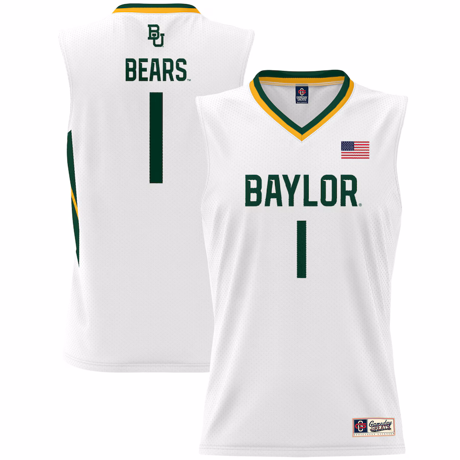Unisex GameDay Greats #1 White Baylor Bears Lightweight Basketball Jersey