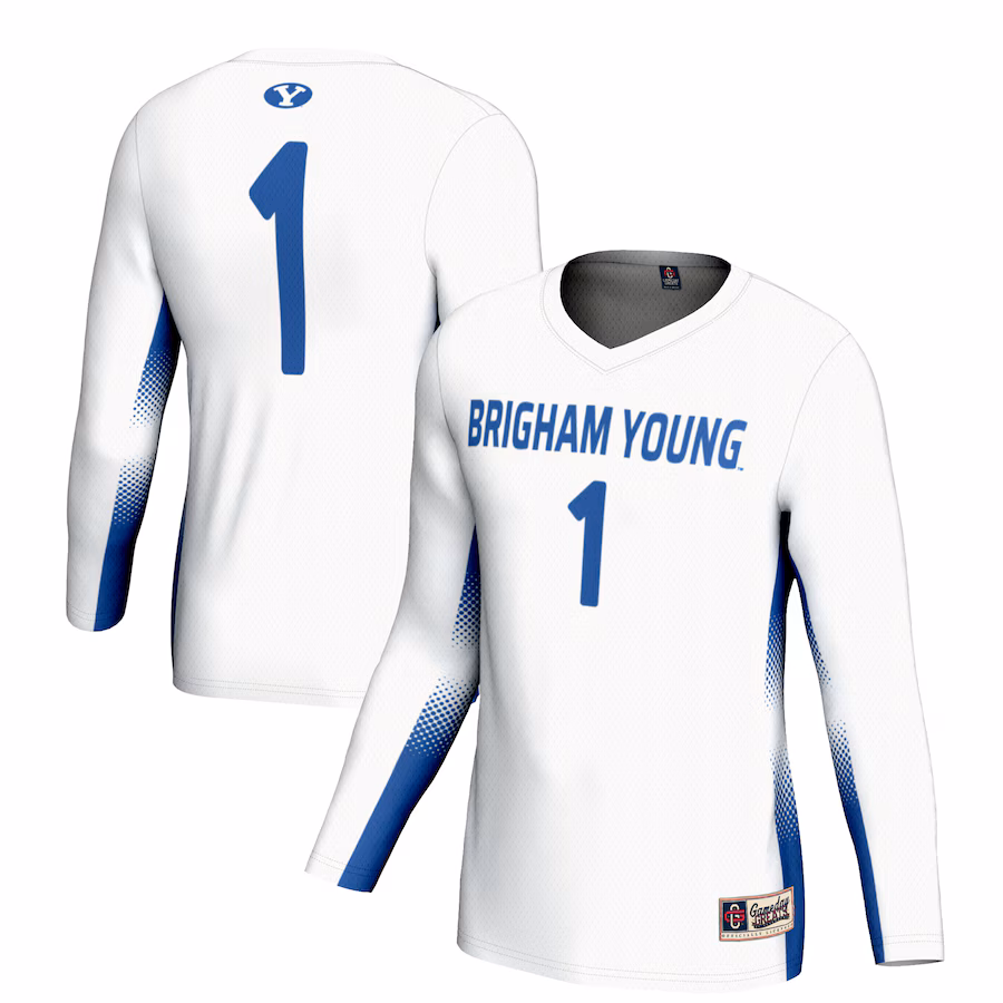 Unisex GameDay Greats #1 White BYU Cougars Lightweight Volleyball Jersey