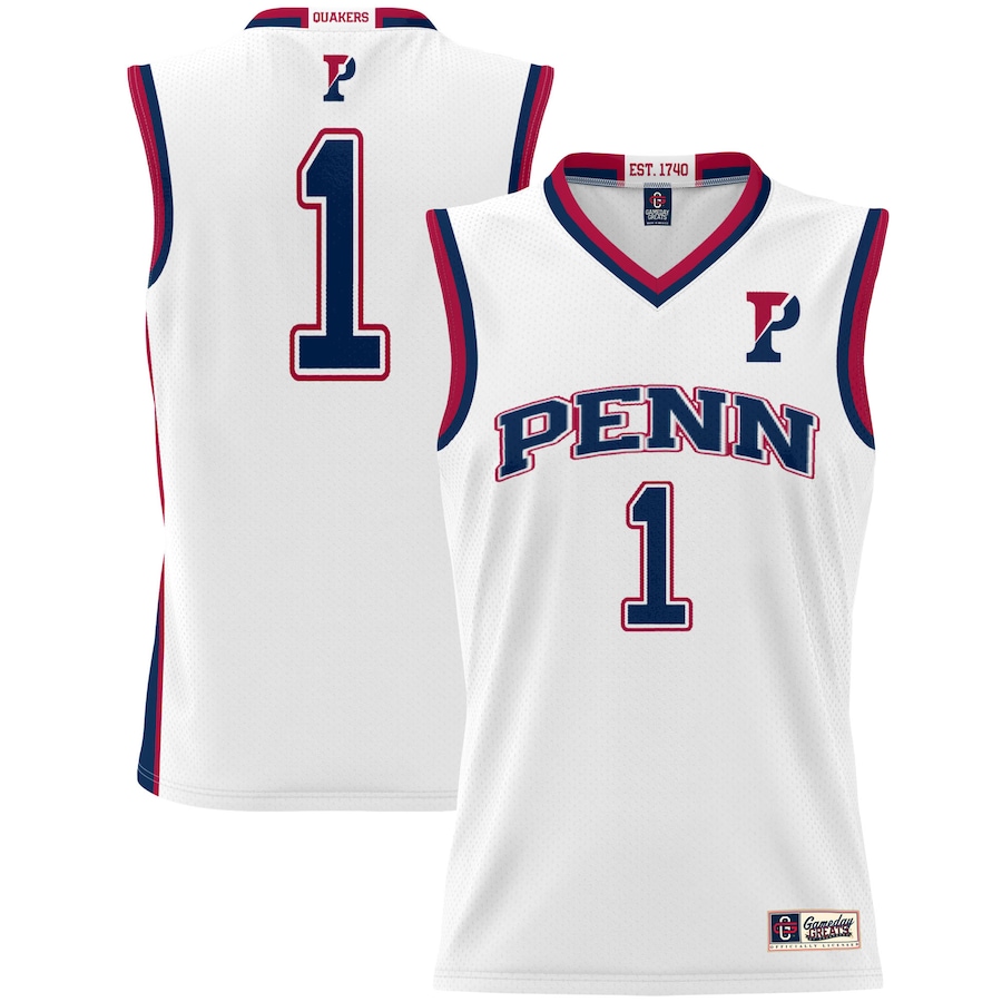 Unisex GameDay Greats #1 White Pennsylvania Quakers Lightweight Basketball Jersey