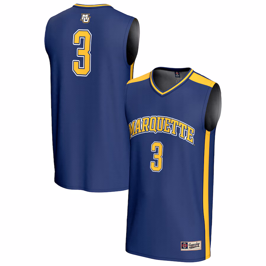 Unisex GameDay Greats #3 Blue Marquette Golden Eagles Lightweight Basketball Fashion Jersey