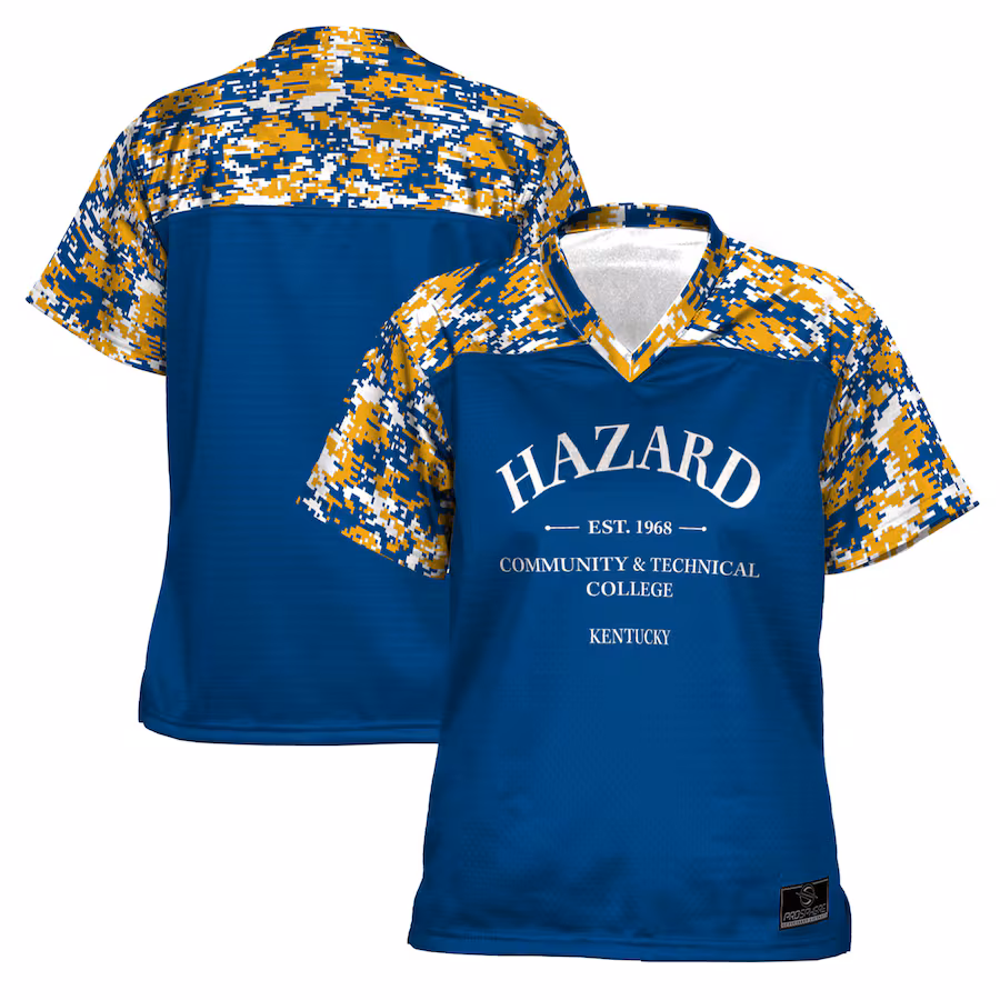 Women's ProSphere  Blue Hazard Community and Technical College Camo Football Jersey