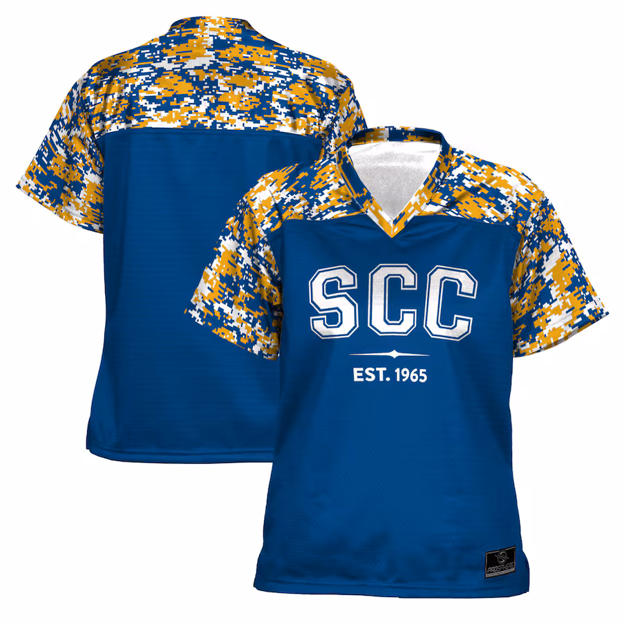 Women's ProSphere  Blue Somerset Community College Camo Football Jersey