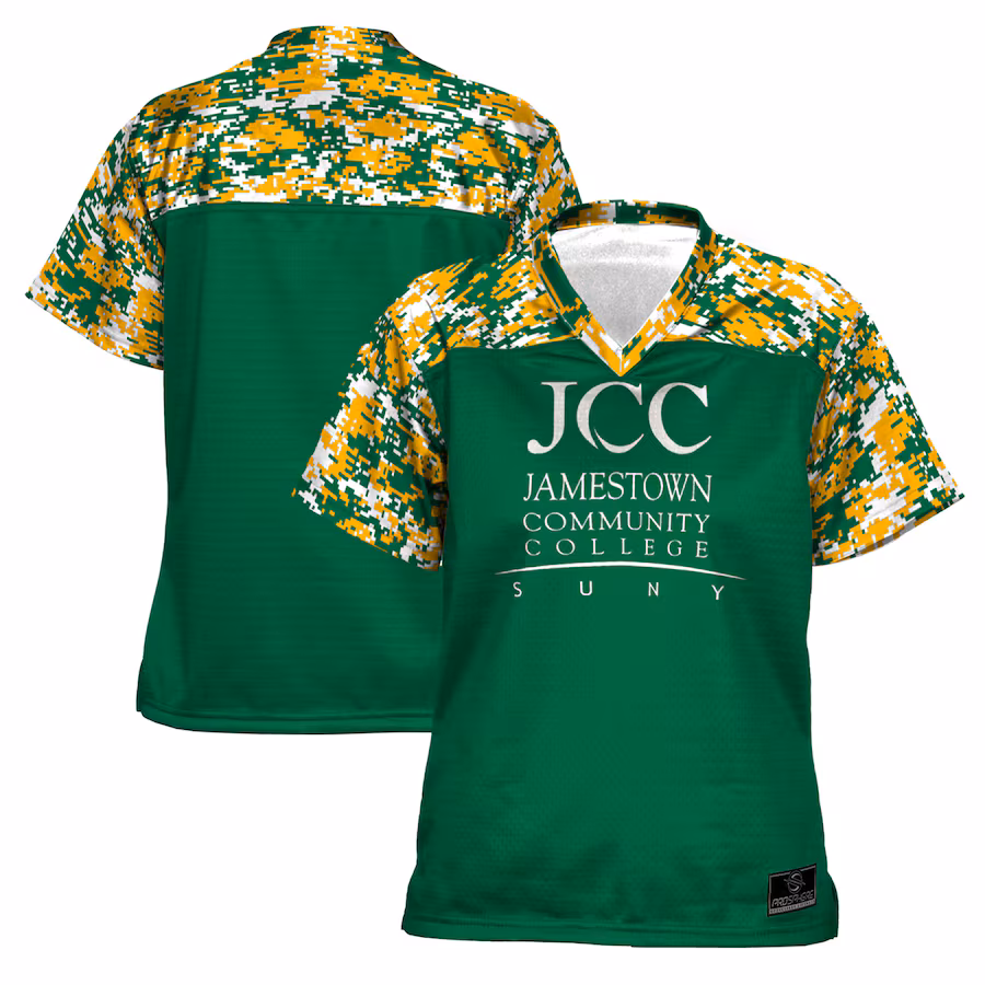 Women's ProSphere  Green SUNY Jamestown Community College Camo Football Jersey