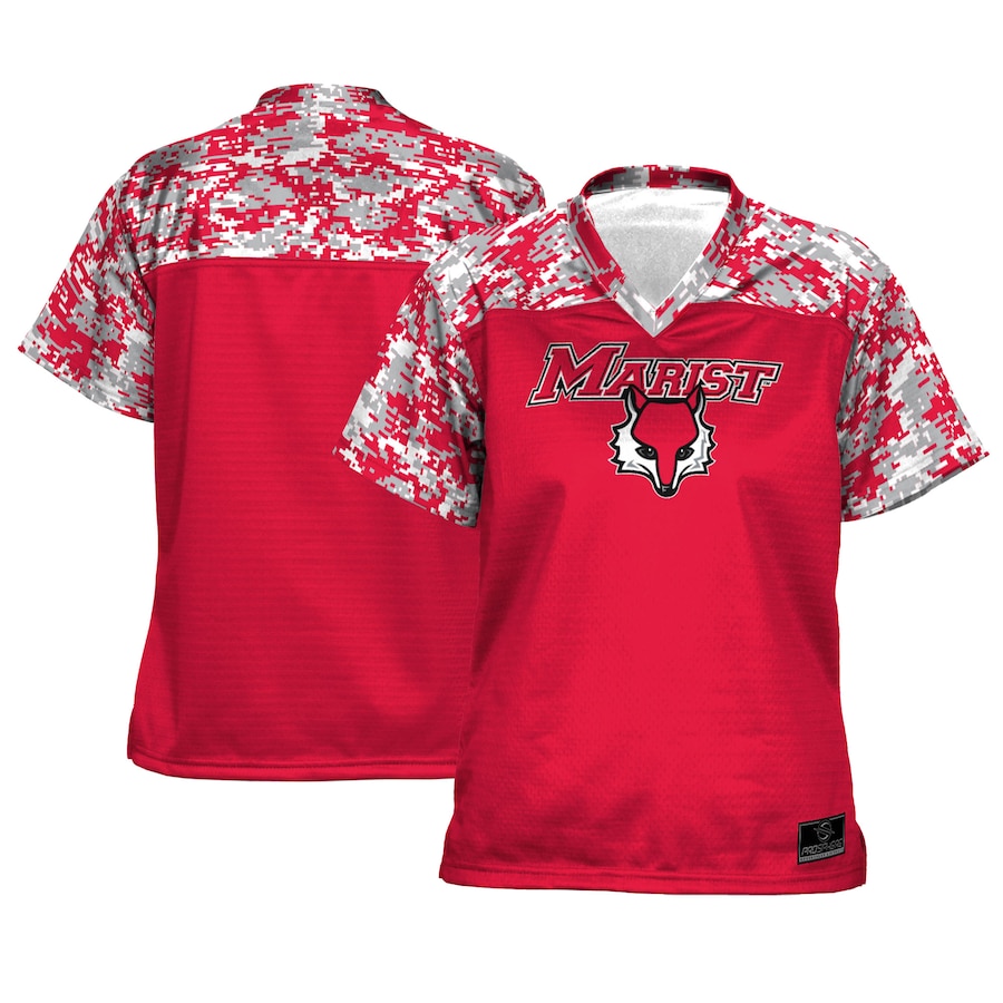 Women's ProSphere  Red Marist Red Foxes  Camo Football Jersey