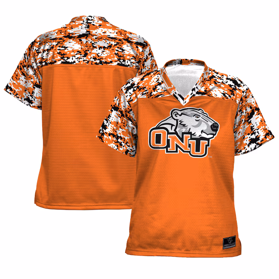 Women's ProSphere Orange Ohio Northern Polar Bears Camo Football Jersey