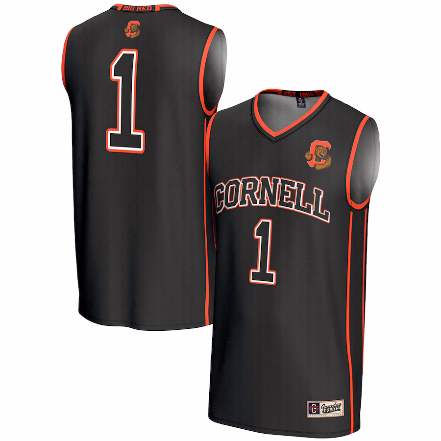 Youth GameDay Greats #1 Black Cornell Big Red Lightweight Basketball Jersey