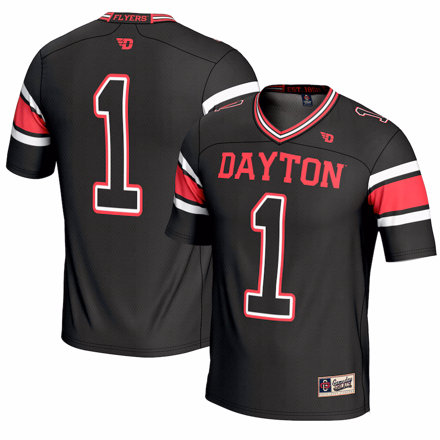 Youth GameDay Greats #1 Black Dayton Flyers Endzone Football Jersey