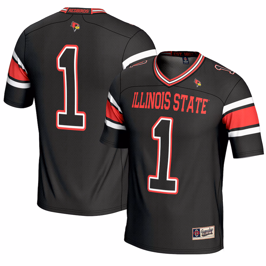 Youth GameDay Greats #1 Black Illinois State Redbirds Endzone Football Jersey