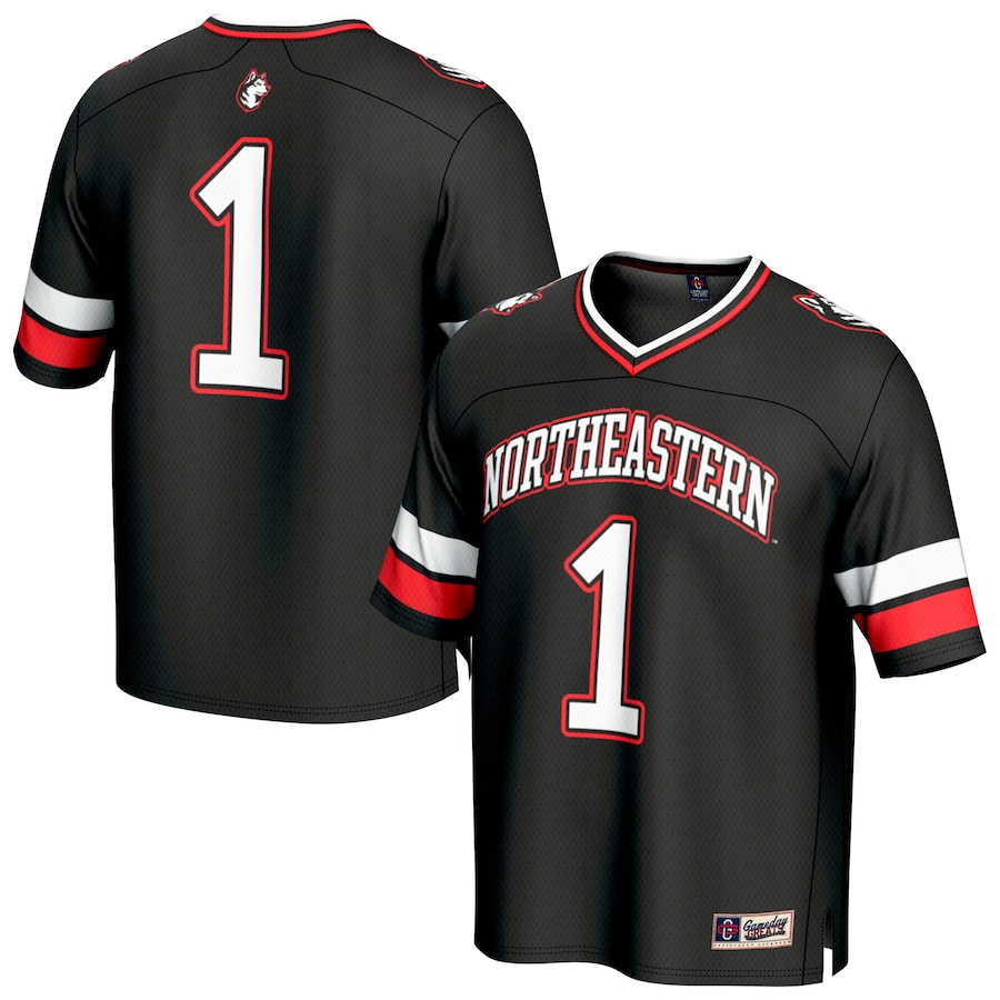 Youth GameDay Greats #1 Black Northeastern Huskies Lightweight Collegiate Football Fashion Jersey