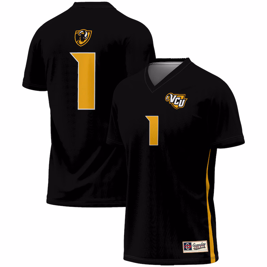 Youth GameDay Greats #1 Black VCU Rams Women's Soccer Lightweight Fashion Jersey