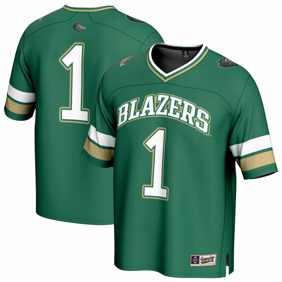Youth GameDay Greats #1 Green UAB Blazers Lightweight Collegiate Football Fashion Jersey
