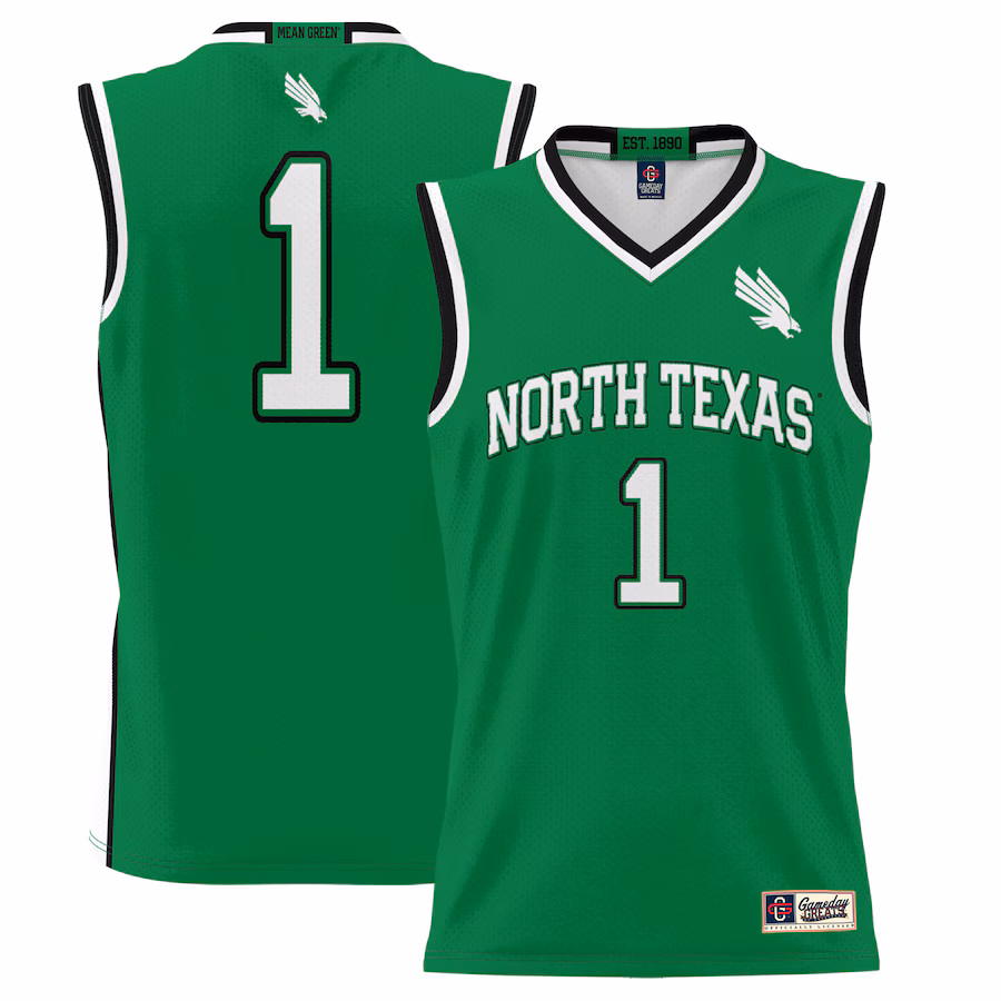 Youth GameDay Greats #1 Kelly Green North Texas Mean Green Lightweight Basketball Jersey
