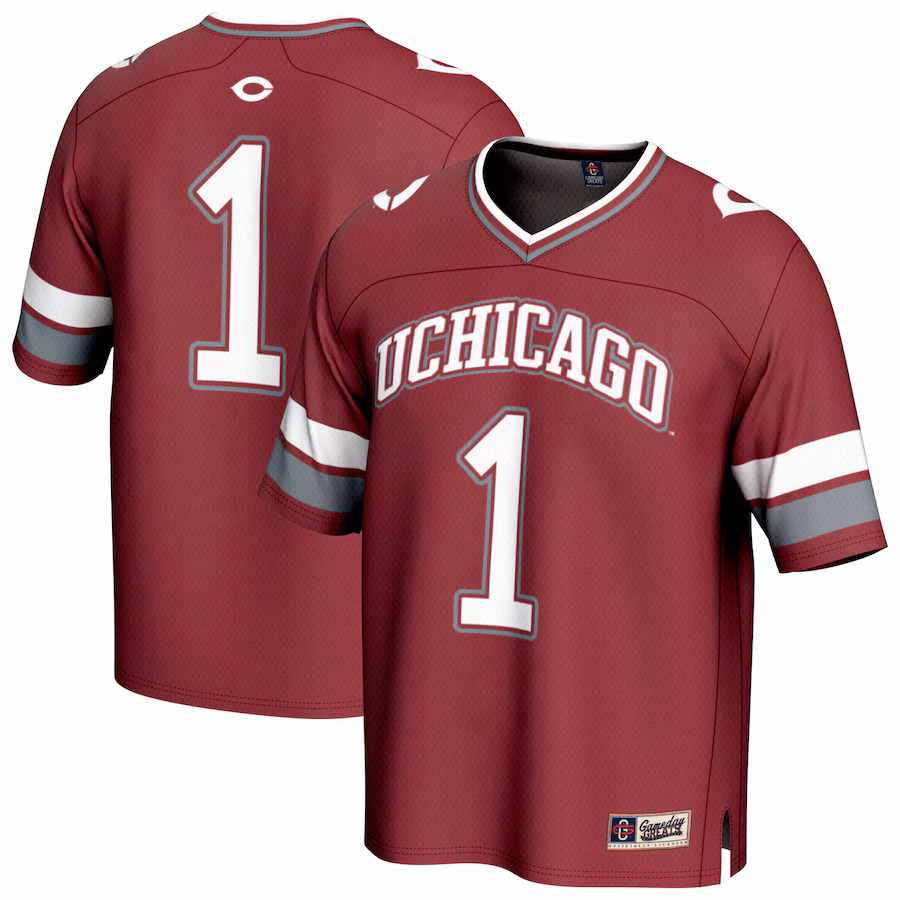 Youth GameDay Greats #1 Maroon UChicago Maroons Lightweight Collegiate Football Fashion Jersey
