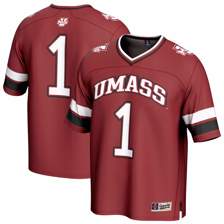 Youth GameDay Greats #1 Maroon UMass Minutemen Lightweight Collegiate Football Fashion Jersey
