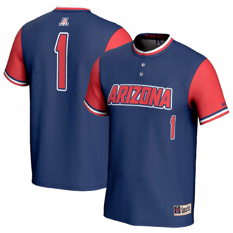 Youth GameDay Greats #1 Navy/Red Arizona Wildcats Lightweight Softball Fashion Jersey