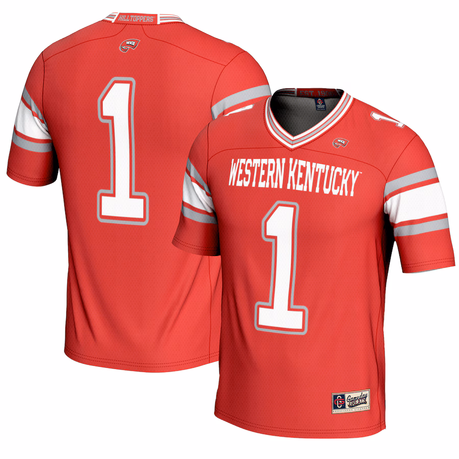 Youth GameDay Greats #1 Red Western Kentucky Hilltoppers Endzone Football Jersey