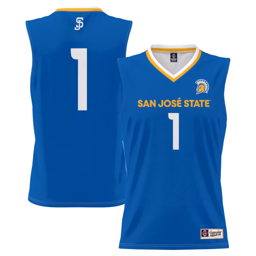 Youth GameDay Greats #1 Royal San Jose State Spartans Lightweight Basketball Jersey