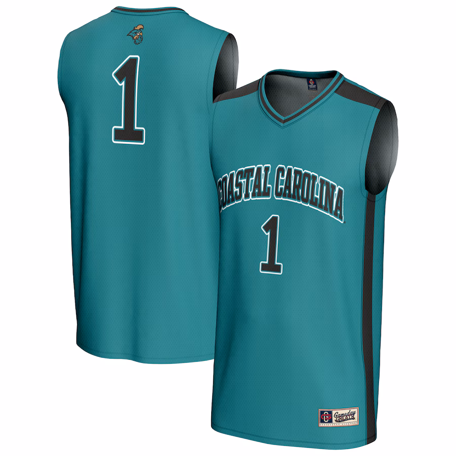Youth GameDay Greats #1 Teal Coastal Carolina Chanticleers Lightweight Basketball Fashion Jersey