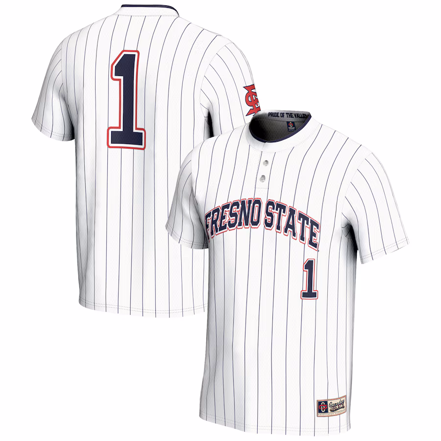 Youth GameDay Greats #1 White Fresno State Bulldogs Lightweight Softball Jersey