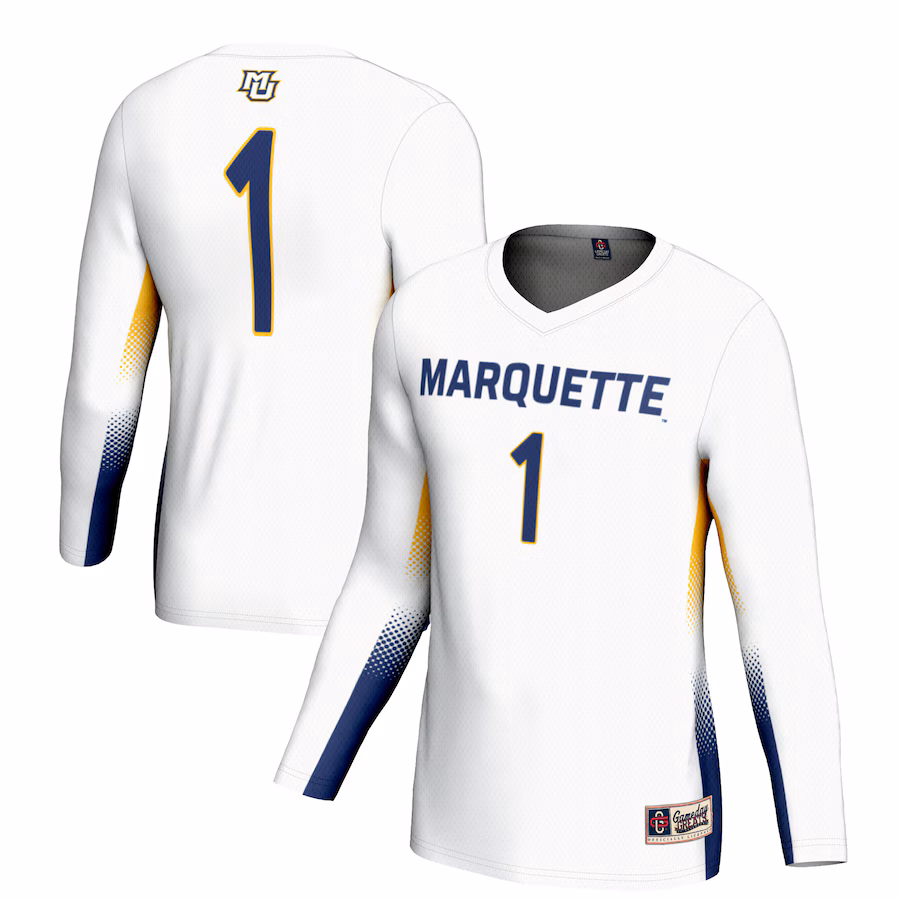 Youth GameDay Greats #1 White Marquette Golden Eagles Lightweight Women's Volleyball Jersey