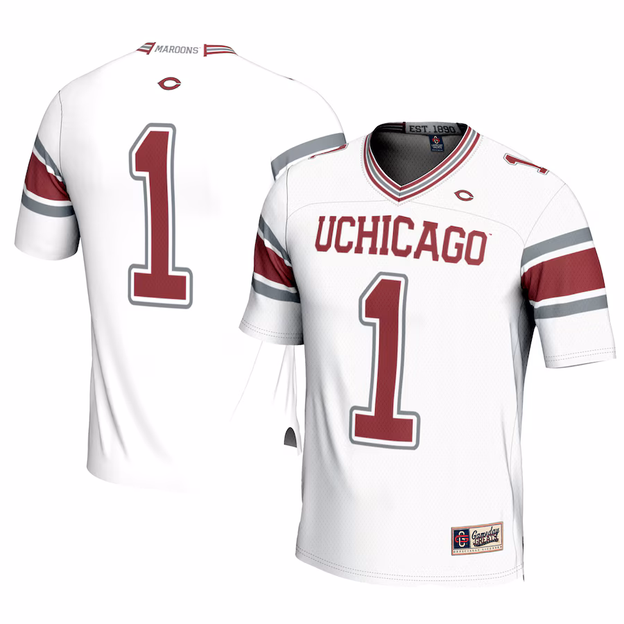 Youth GameDay Greats #1 White UChicago Maroons Football Jersey