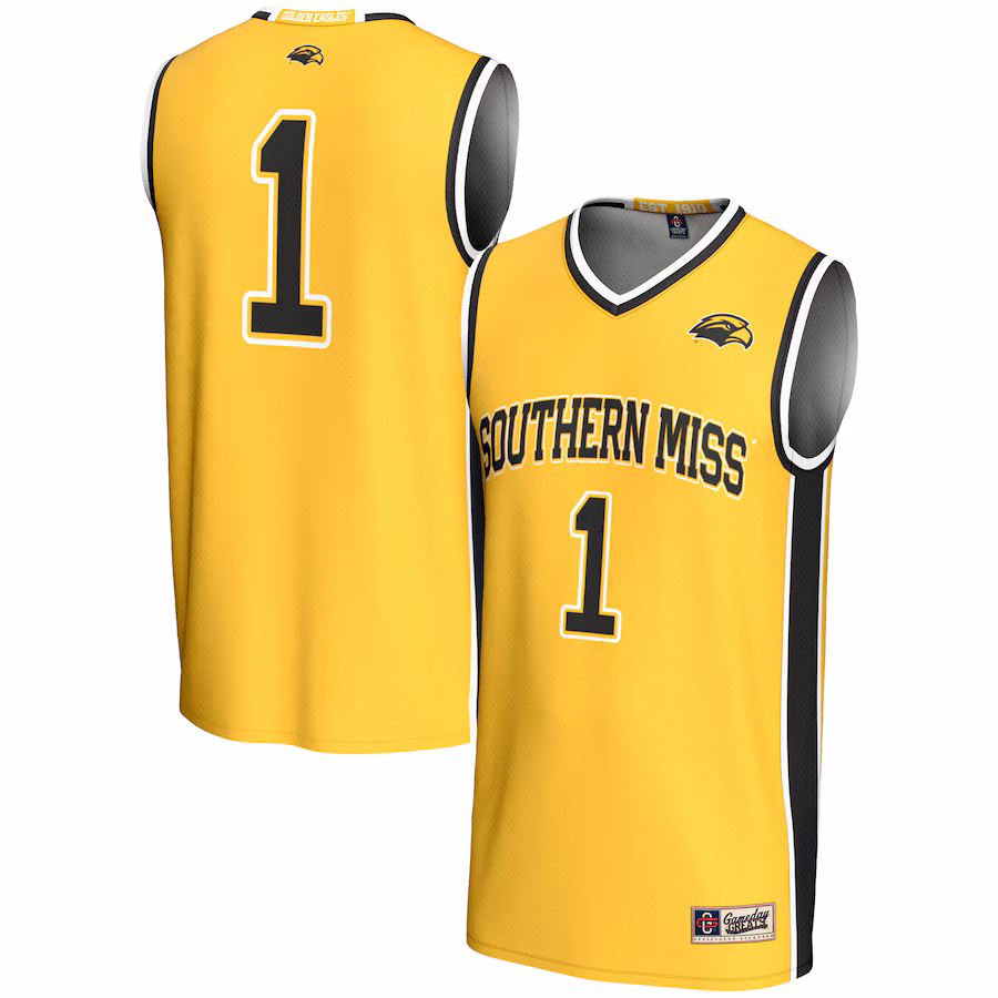 Youth GameDay Greats Gold #1 Southern Miss Golden Eagles Lightweight Basketball Jersey