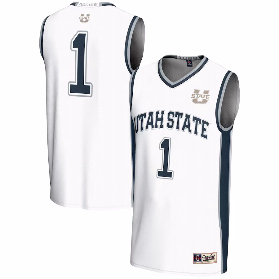 Youth GameDay Greats White #1 Utah State Aggies Lightweight Basketball Jersey