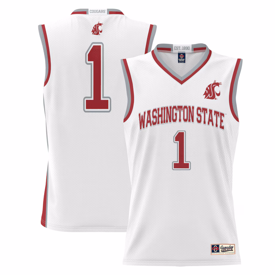 Youth GameDay Greats White #1 Washington State Cougars Lightweight Basketball Jersey