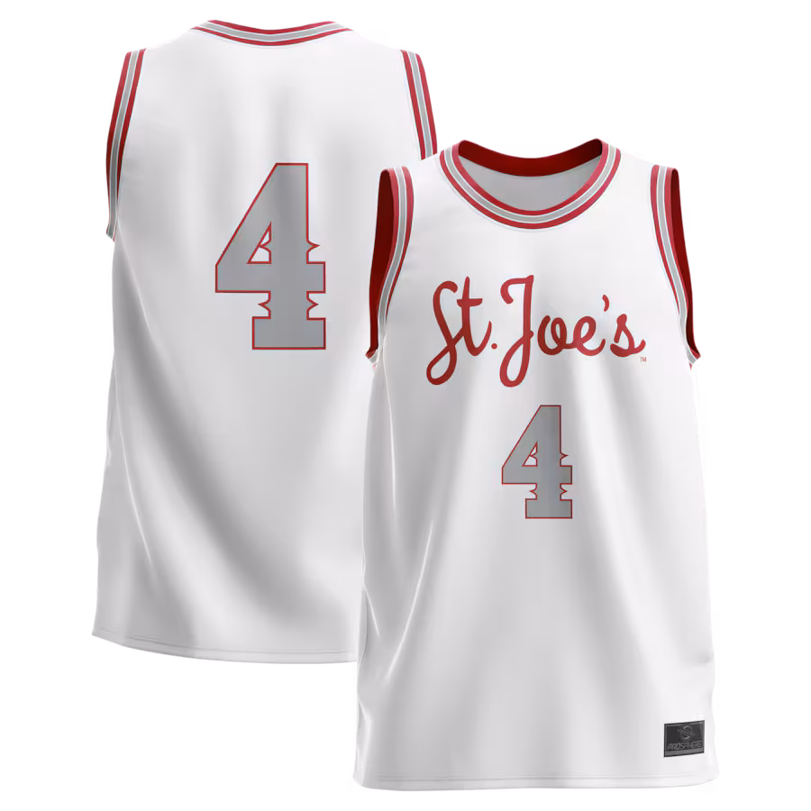 Youth ProSphere #4 White Saint Joseph's Hawks Lightweight Basketball Fashion Jersey