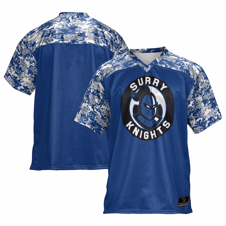 Youth ProSphere Blue Surry Community College Camo Football Jersey