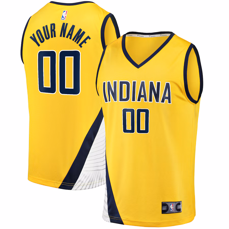 Men's Indiana Pacers Fanatics Yellow Fast Break Custom Jersey - Statement Edition