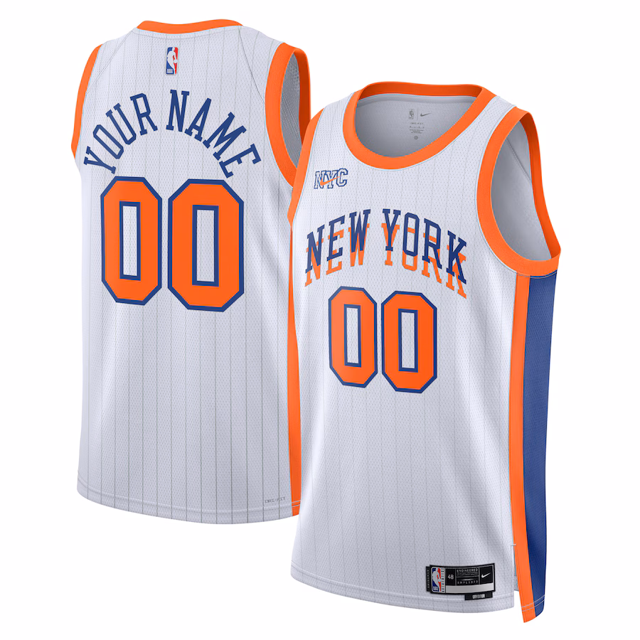 Unisex New York Knicks Nike White 2024/25 Custom Swingman Jersey - City Edition