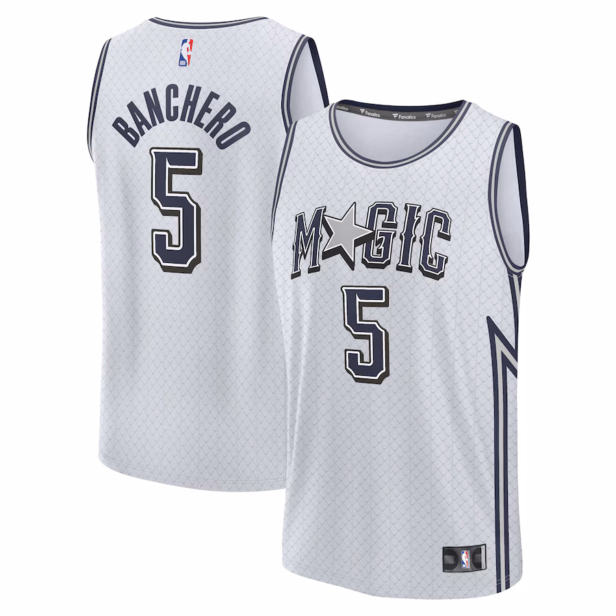 Youth Orlando Magic Paolo Banchero Fanatics Silver 2024/25 Fast Break Player Jersey - City Edition